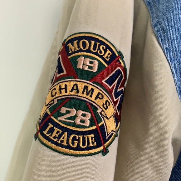 Vintage Mickey Mouse Small Denim Jacket Hooded The Disney Store Lined Preowned - Picture 5 of 9